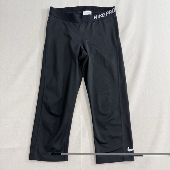 Nike Pro Core Dri Fit Training Capri Pants Black 589366-010 Womens Size Medium - Picture 1 of 10
